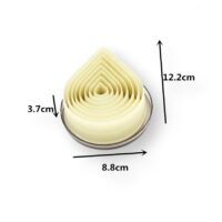 Water Drop Polyglass Cookie Fondant Cutter - Cake Tools - Cookie Cutters - Showing Size