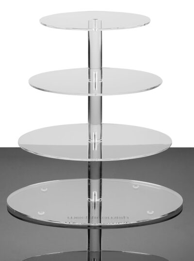 4 Tiers Acrylic Round Cupcake Display Stand - Cake Tools - Cupcake Supplies - Close-up View