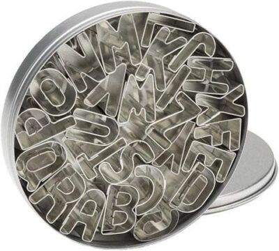 Stainless Steel Alphabet Letter Fondant Cutter - Cake Tools - Plungers & Cutters - Showing Size