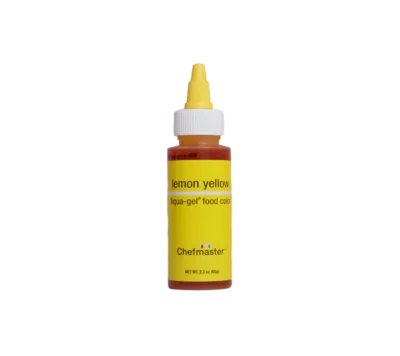 Chefmaster Lemon Yellow Liqua-Gel Liquid Food Coloring 65g - Chefmaster - Water Based Food Coloring - Close-up View