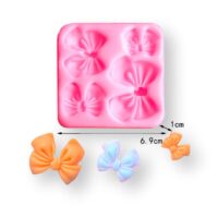 Bow Fondant Silicone Mould - Cake Tools - Silicone Moulds - Showing Size