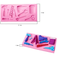 Tool Set Fondant Silicone Mould - Cake Tools - Silicone Moulds - Showing Size