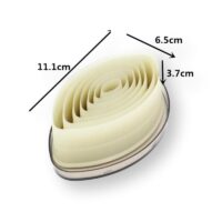 Oval double pointed Shape Polyglass Cookie Fondant Cutter - Cake Tools - Cookie Cutters - Full View