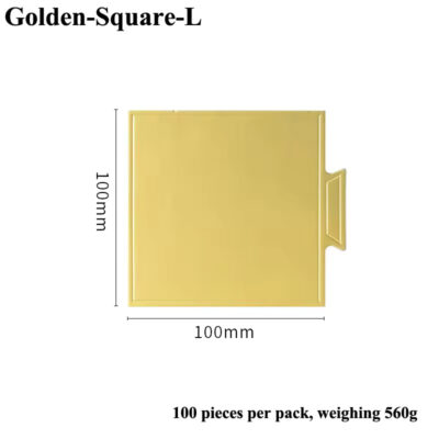 100 Pcs Set Golden Square Mini Cake Board 10cm - Cake Tools - Cake Boards - On Display