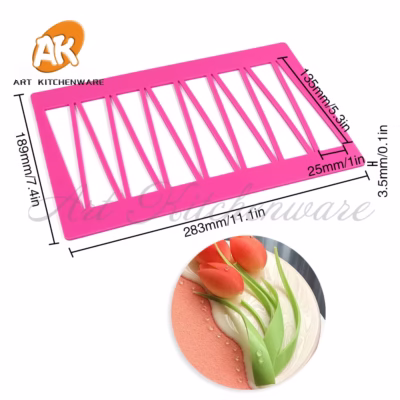 Grass Shape Chocolate Stencil Silicone Mat - Cake Tools - Chocolate Moulds - Close-up View