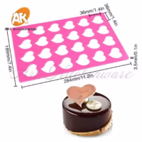 Heart Shape Chocolate Stencil Silicone Mat - Cake Tools - Chocolate Moulds - Product Detail