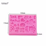 Crown Heart Bows Fondant Silicone Mould - Cake Tools - Silicone Moulds - Showing Size
