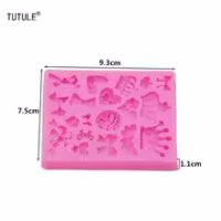 Crown Heart Bows Fondant Silicone Mould - Cake Tools - Silicone Moulds - Showing Size