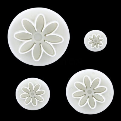 4 Pcs Set Daisy Flower Plunger Cutter - Cake Tools - Sugar flowers Essentials - On Display