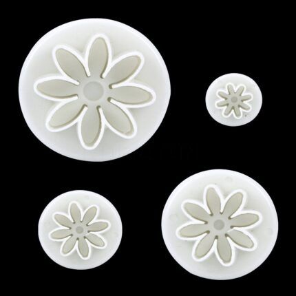 4 Pcs Set Daisy Flower Plunger Cutter - Cake Tools - Sugar flowers Essentials - On Display