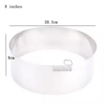 Round Cake & Mousse Ring 20.3cmx8cm Height - Cake Tools - Cake Rings - Close-up View