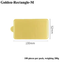 100 Pcs Set Golden Rectangle Cake Board Bases 9x5cm - Cake Tools - Cake Boards - On Display