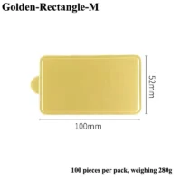 100 Pcs Set Golden Rectangle Cake Board Bases 9x5cm - Cake Tools - Cake Boards - On Display