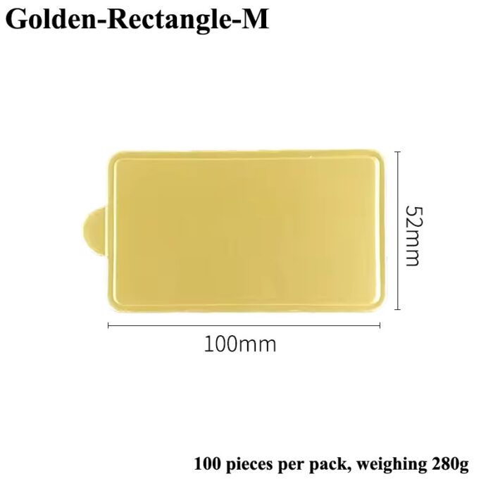 100 Pcs Set Golden Rectangle Cake Board Bases 9x5cm - Cake Tools - Cake Boards - On Display