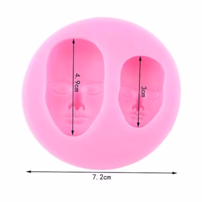 Face Fondant Silicone Mould - Cake Tools - Silicone Moulds - Close-up View