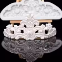 Crown Baroque Style Fondant Silicone Mould 1 - Cake Tools - Silicone Moulds - Full View