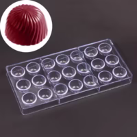 21 Cavity Swirl Shape Polycarbonate Chocolate Mould - Cake Tools - Polycarbonate Moulds - Full View
