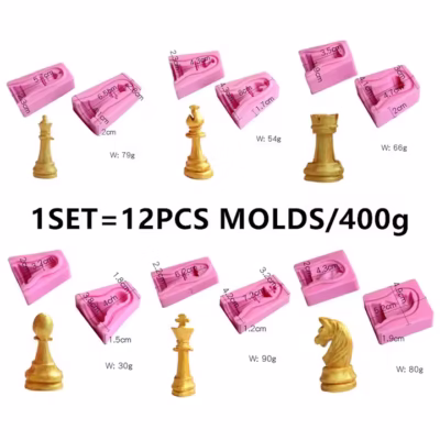 Chess Fondant Silicone Moulds 12 Pcs Set - Cake Tools - Silicone Moulds - Product Detail