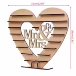 Heart Shape Mr&Mrs Wooden Chocolate Stand - Cake Tools - Chocolate Supplies - Close-up View