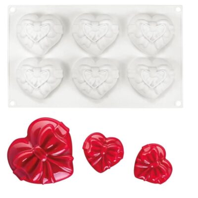 Heart Ribbon Mousse Cake Silicone Baking Pan
