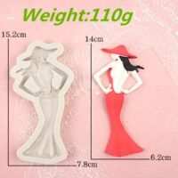 Fashion Girl Fondant Silicone Mould 2 - Cake Tools - Silicone Moulds - Showing Size