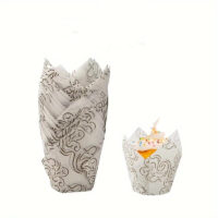 50 Pcs Set Tulip Muffin Cupcake Paper Liner - Cake Tools - Cupcake Supplies - Close-up View