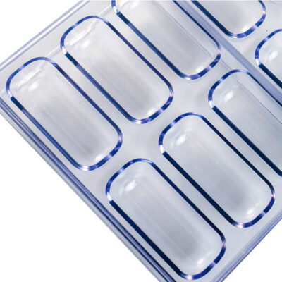 18 Cavity Capsule Shape Polycarbonate Chocolate Mould - Cake Tools - Polycarbonate Moulds - Full View