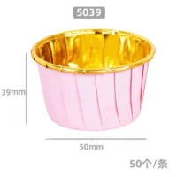 50 Pcs Set Pink Cupcake Foil Baking Liner - Cake Tools - Cupcake Supplies - Full View