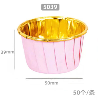 50 Pcs Set Pink Cupcake Foil Baking Liner - Cake Tools - Cupcake Supplies - Full View