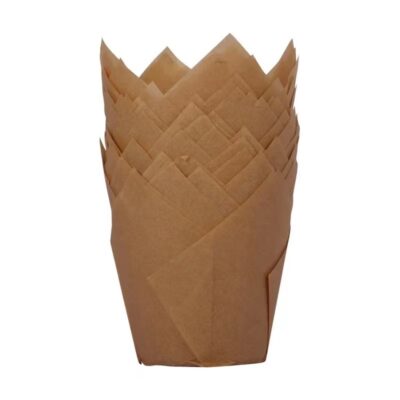 50 Pcs Set Brown Tulip Muffin Cupcake Paper Liner - Cake Tools - Cupcake Supplies - On Display