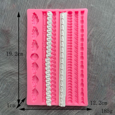Decorative Border & Bead Silicone Mold - Cake Tools - Silicone Moulds - Close-up View
