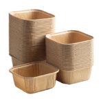 50 Pcs Set Brown Muffin & Cupcake Square Baking Liner - Cake Tools - Cupcake Supplies - Product Detail