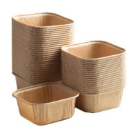 50 Pcs Set Brown Muffin & Cupcake Square Baking Liner - Cake Tools - Cupcake Supplies - Product Detail