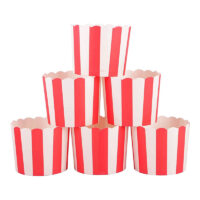 25 Pcs Set Red Striped Cupcake paper Cups - Cake Tools - Cupcake Supplies - Full View