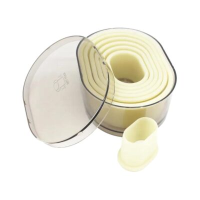 Oval Shape Polyglass Cookie Fondant Cutter - Cake Tools - Cookie Cutters - Showing Size