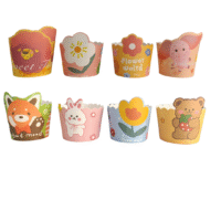 16 Pcs Set Cute Animal Cupcake Cases - Cake Tools - Birthday - Showing Size