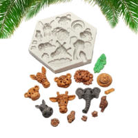 Jungle Safari Animal Fondant Silicone Mould 1 - Cake Tools - Silicone Moulds - Showing Size