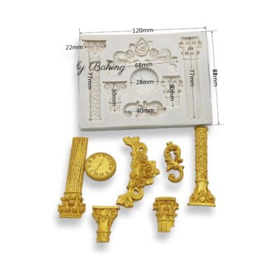 Roman Column Fondant Silicone Mould - Cake Tools - Silicone Moulds - Showing Size