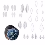 20 Pcs Set Dahlia Flower Petal Veiner Mould & Cutter - Cake Tools - Sugar flowers Essentials - Showing Size