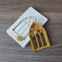 Door Fondant Silicone Mould - Cake Tools - Silicone Moulds - Showing Size