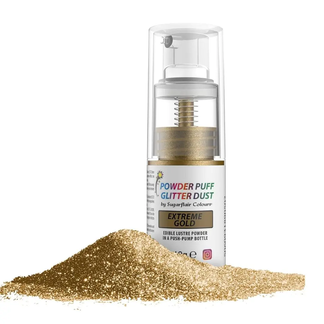 SUGARFLAIR Glitter Dust Extreme Gold Puff Spray 10g SUGARFLAIR Glitter Dust Extreme Gold Puff Spray 10g