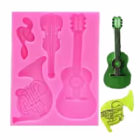 Music Note, Guitar, Violin Fondant Silicone Mould - Cake Tools - Silicone Moulds - Product Detail