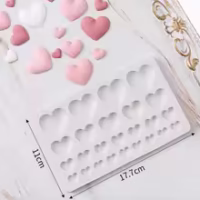 Hearts Fondant Silicone Mould - Cake Tools - Silicone Moulds - Close-up View