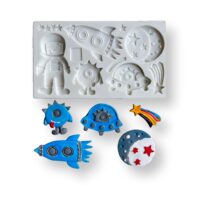 Space Theme Fondant Silicone Mould - Cake Tools - Silicone Moulds - Full View