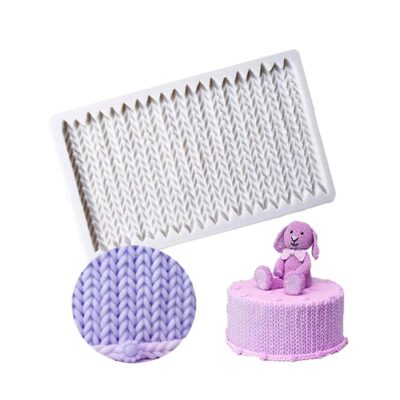 Knitting Texture Fondant Embosser Silicone Mould 1 - Cake Tools - Embossers & Stamps - Product Detail