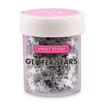 Sweet Sticks Silver Glitter Stars - Sweet Sticks - Edible Supplies - Close-up View