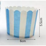 25 Pcs Set Blue Striped Cupcake paper Cups - Cake Tools - Cupcake Supplies - On Display