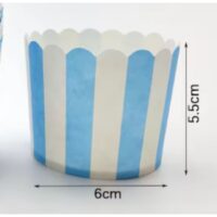 25 Pcs Set Blue Striped Cupcake paper Cups - Cake Tools - Cupcake Supplies - On Display