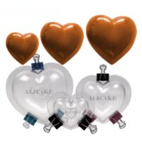 3 Pcs Set 3D Heart Polycarbonate Chocolate Mould - Cake Tools - Polycarbonate Moulds - Showing Size