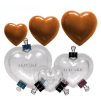 3 Pcs Set 3D Heart Polycarbonate Chocolate Mould - Cake Tools - Polycarbonate Moulds - Showing Size